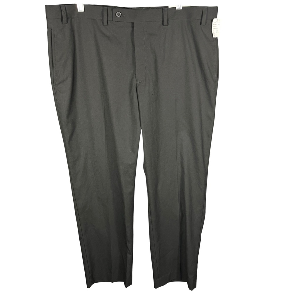 Calvin Klein Dress Pants Mens 40x30 Black Flat Front Stretch Trousers JRMYP